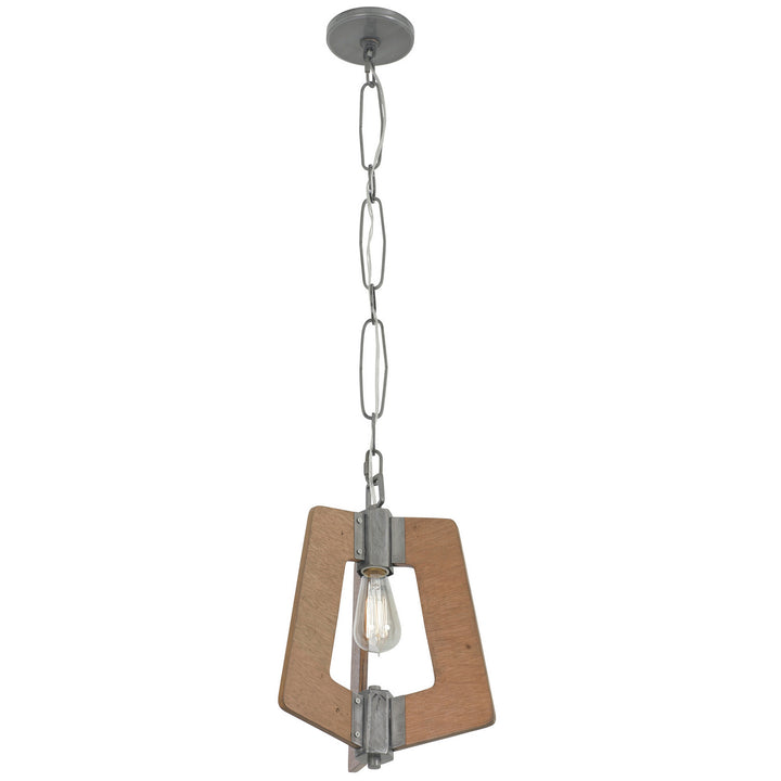 Varaluz Lofty 268M01SLW Pendant Light - Steel,  the wood lends warmth. It`s Industrial design remixed to delightful new heights."/