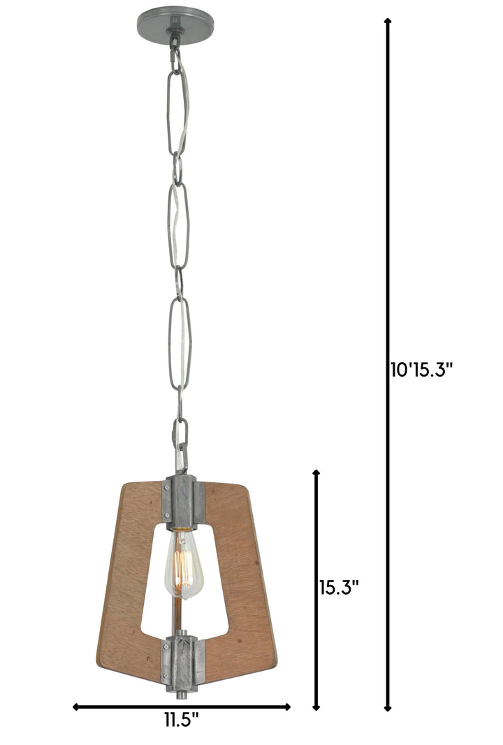 Varaluz Lofty 268M01SLW Pendant Light - Steel,  the wood lends warmth. It`s Industrial design remixed to delightful new heights."/