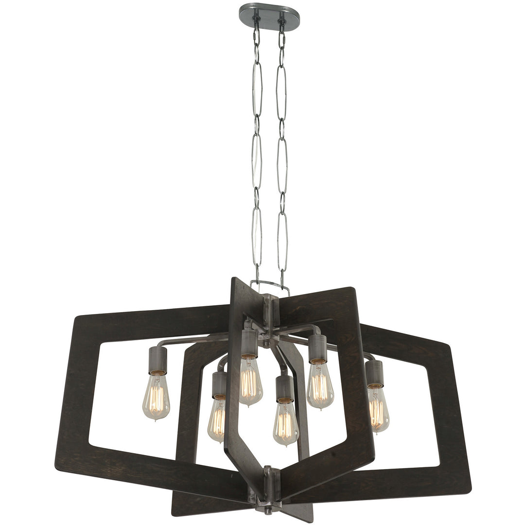Varaluz Lofty 268N06SL Pendant Light - Steel,  the wood lends warmth. It`s Industrial design remixed to delightful new heights."/