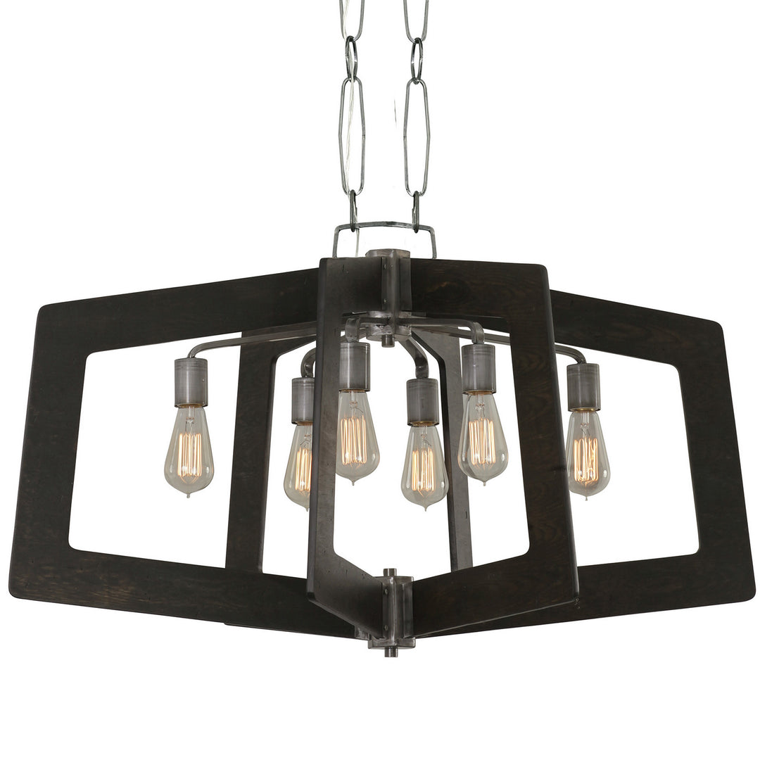Varaluz Lofty 268N06SL Pendant Light - Steel,  the wood lends warmth. It`s Industrial design remixed to delightful new heights."/