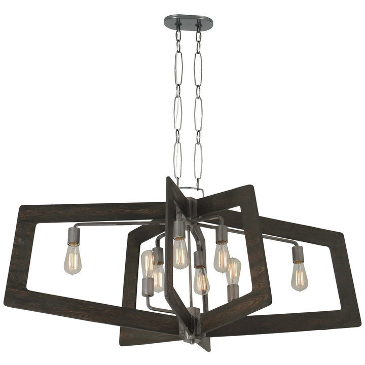 Varaluz Lofty 268N08SL Pendant Light - Steel,  the wood lends warmth. It`s Industrial design remixed to delightful new heights."/