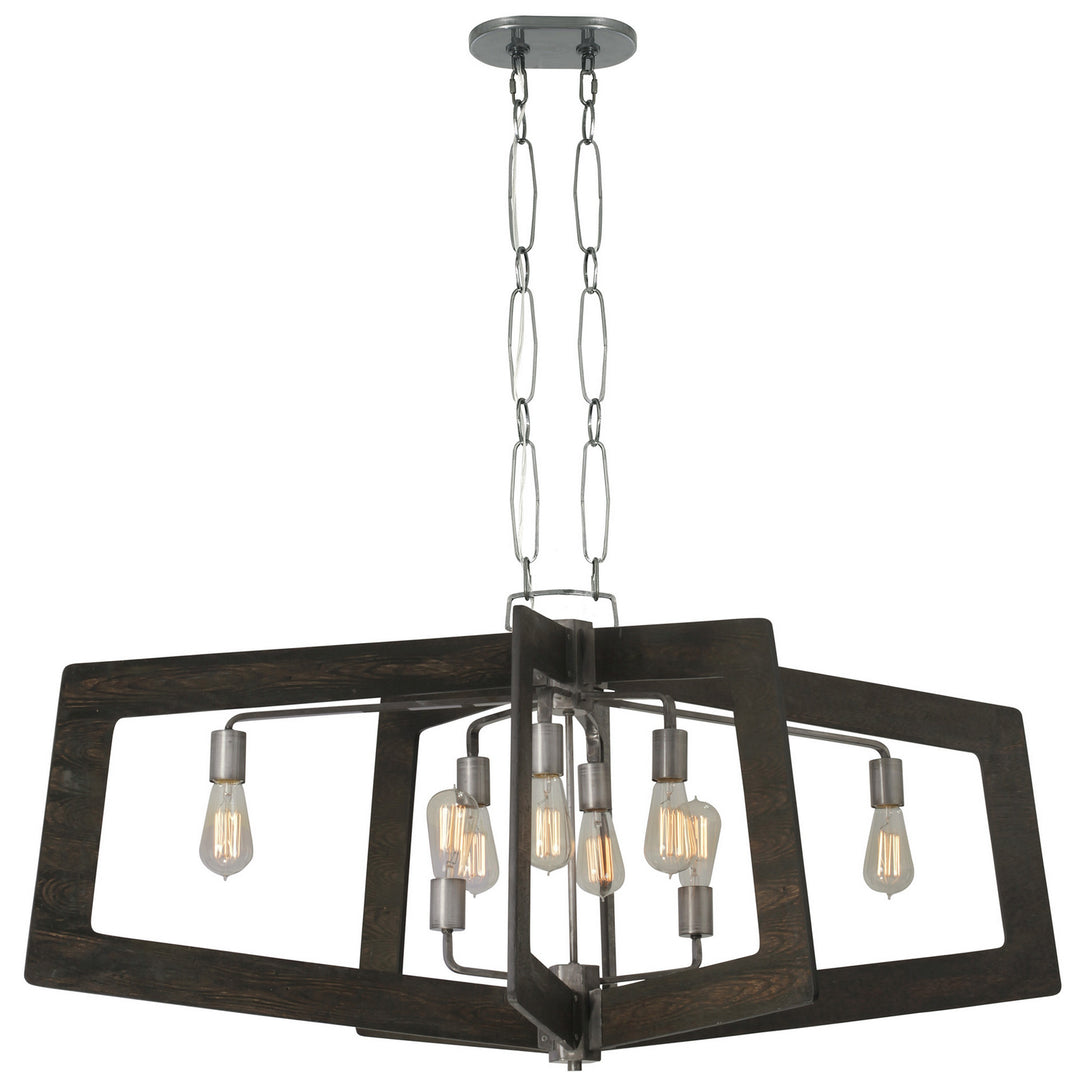 Varaluz Lofty 268N08SL Pendant Light - Steel,  the wood lends warmth. It`s Industrial design remixed to delightful new heights."/