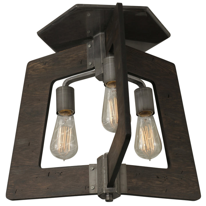 Varaluz Lofty 268S03SL Ceiling Light - Steel, the wood lends warmth. It`s Industrial design remixed to delightful new heights."/