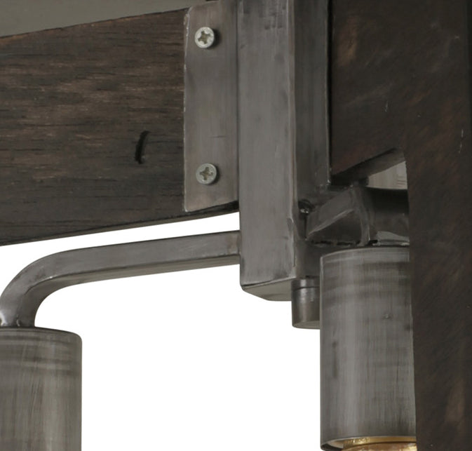 Varaluz Lofty 268S03SL Ceiling Light - Steel, the wood lends warmth. It`s Industrial design remixed to delightful new heights."/