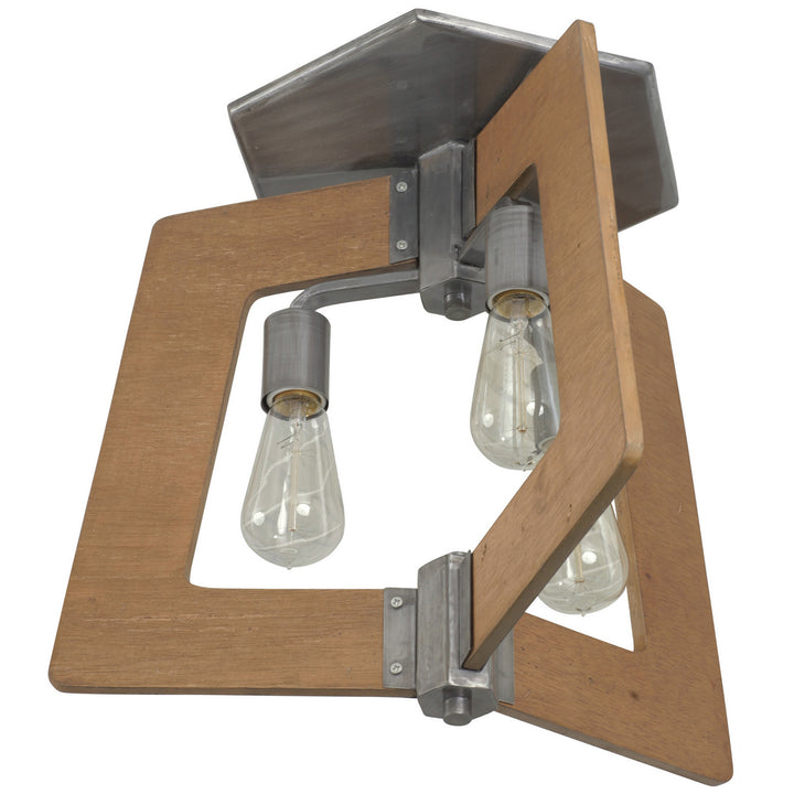 Varaluz Lofty 268S03SLW Ceiling Light - Steel, the wood lends warmth. It`s Industrial design remixed to delightful new heights."/