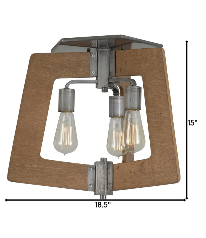 Varaluz Lofty 268S03SLW Ceiling Light - Steel, the wood lends warmth. It`s Industrial design remixed to delightful new heights."/