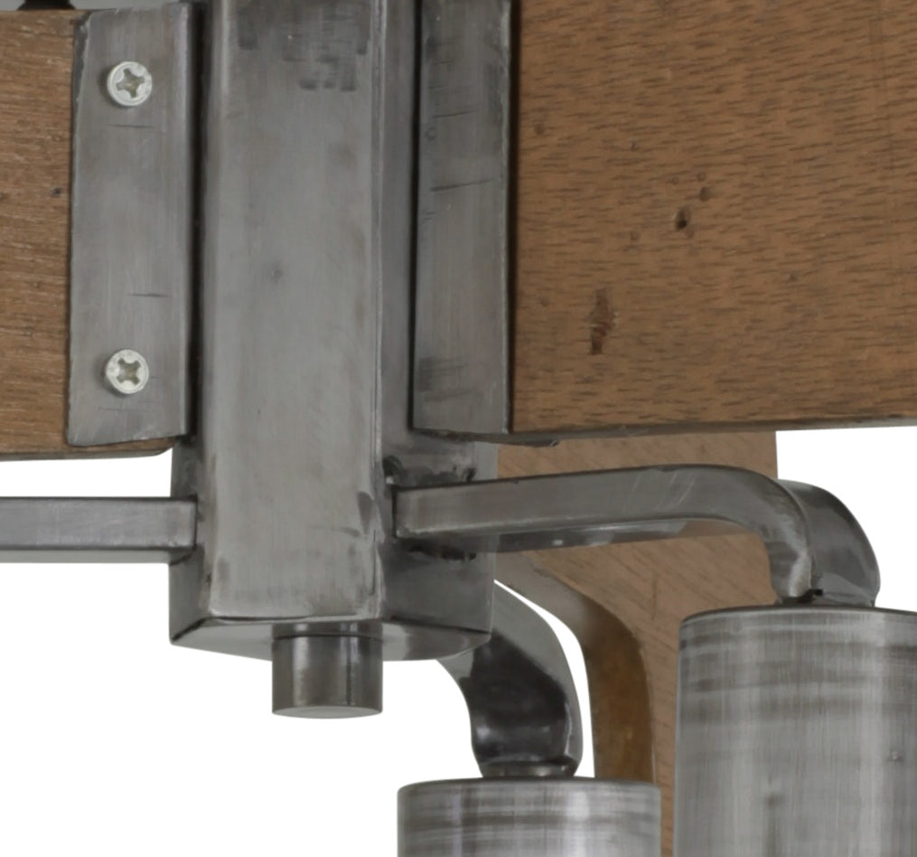 Varaluz Lofty 268S03SLW Ceiling Light - Steel, the wood lends warmth. It`s Industrial design remixed to delightful new heights."/