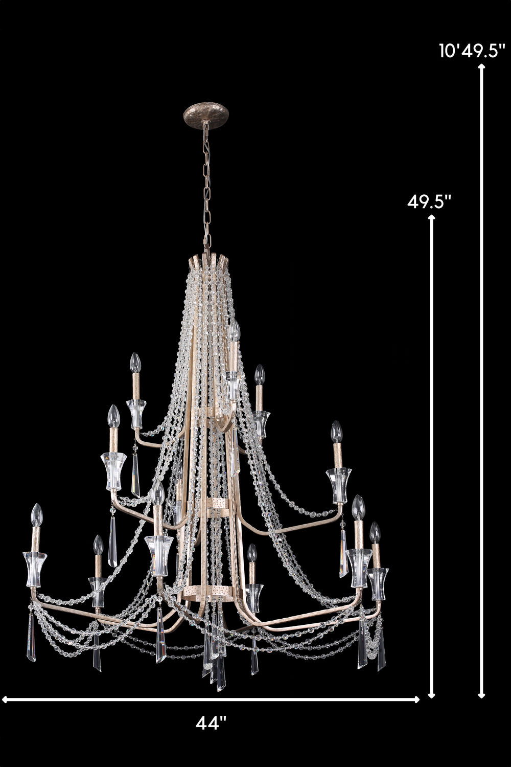 Varaluz Barcelona 270C12TR Chandelier Light - Transcend Silver