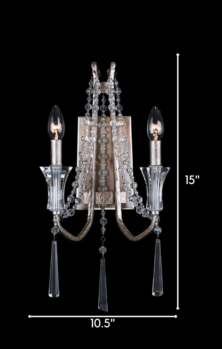 Varaluz Barcelona 270W02TR Wall Sconce Light - Transcend Silver