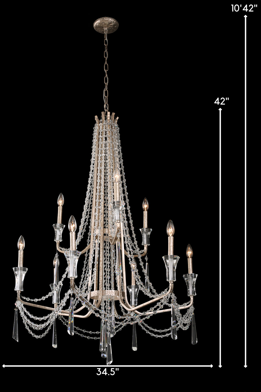 Varaluz Barcelona 270C09TR Chandelier Light - Transcend Silver