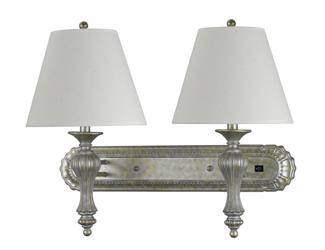Cal 60W X 2 Mount Fixed Double Arm Lamp LA-166 Wall Light - Antique Silver/Gold Sand