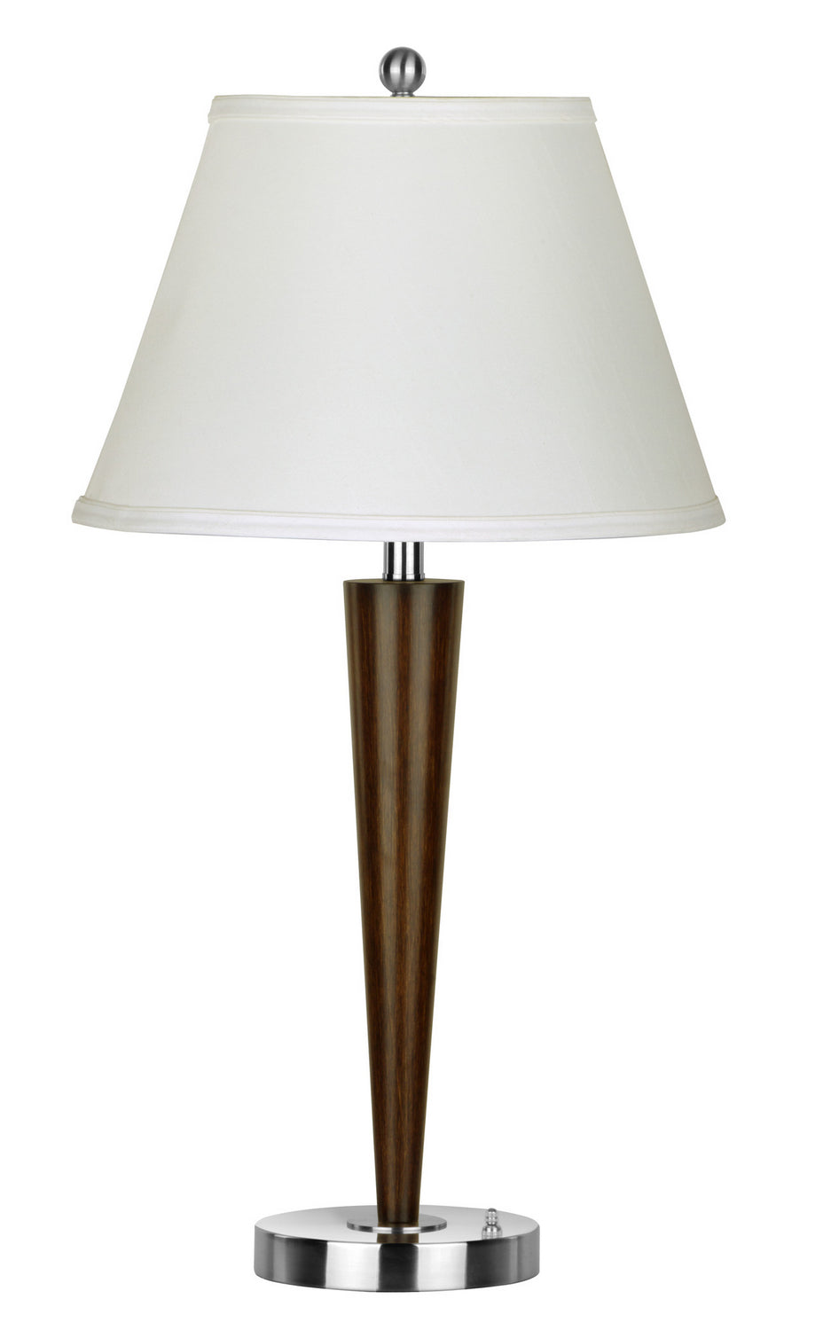 Cal Lighting LA-2025NS-2BW 60Wx2 N/Stand Lp W/1 Outlet,P/B Scw Two Light Table Lamp Lamp Pewter, Nickel, Silver