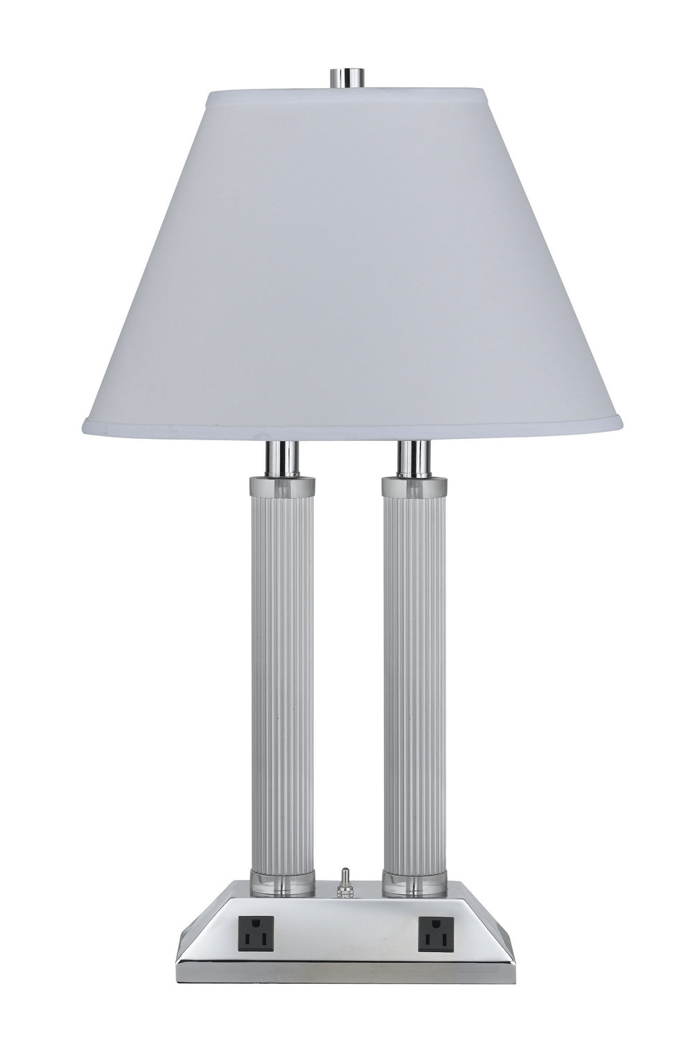 Cal Lighting LA-8003DK-1CH Hotel Two Light Table Lamp Lamp Chrome