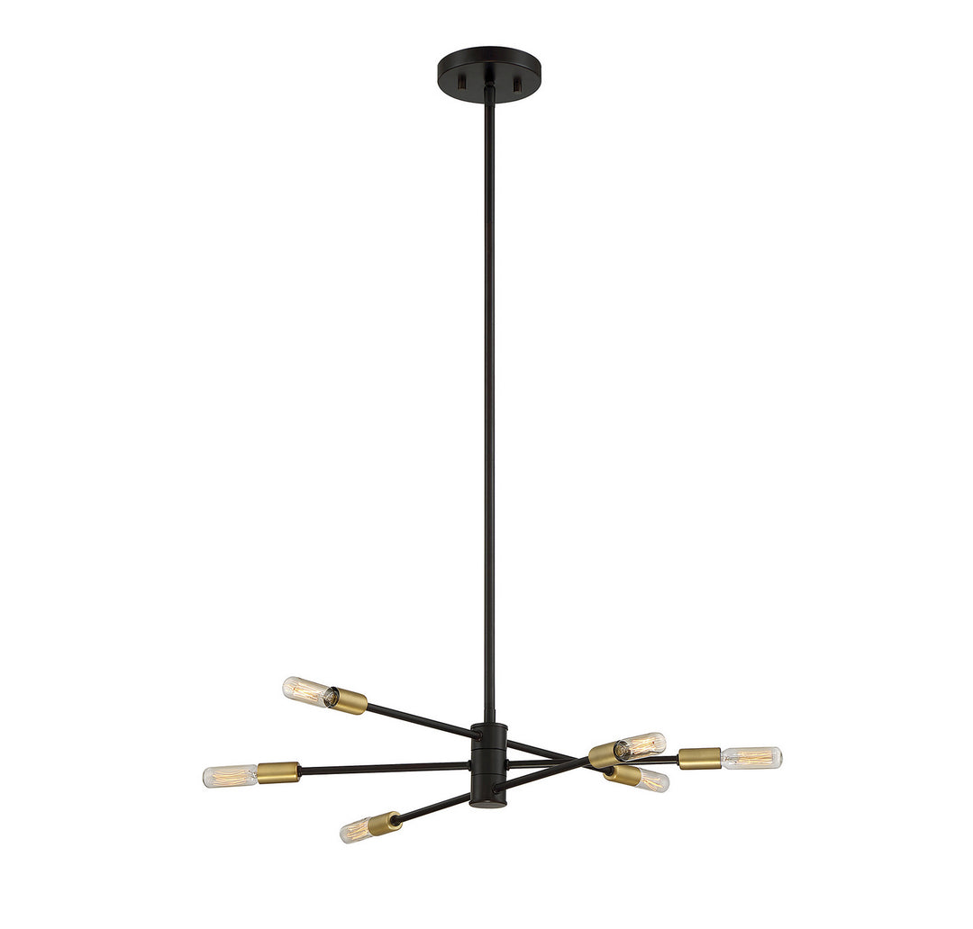 Savoy House Lyrique 1-7000-6-77 Chandelier Light - Bronze with Brass Accents