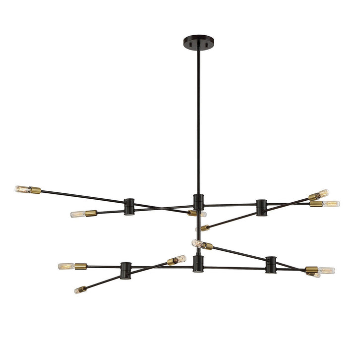 Savoy House Lyrique 1-7001-12-77 Pendant Light - Bronze with Brass Accents