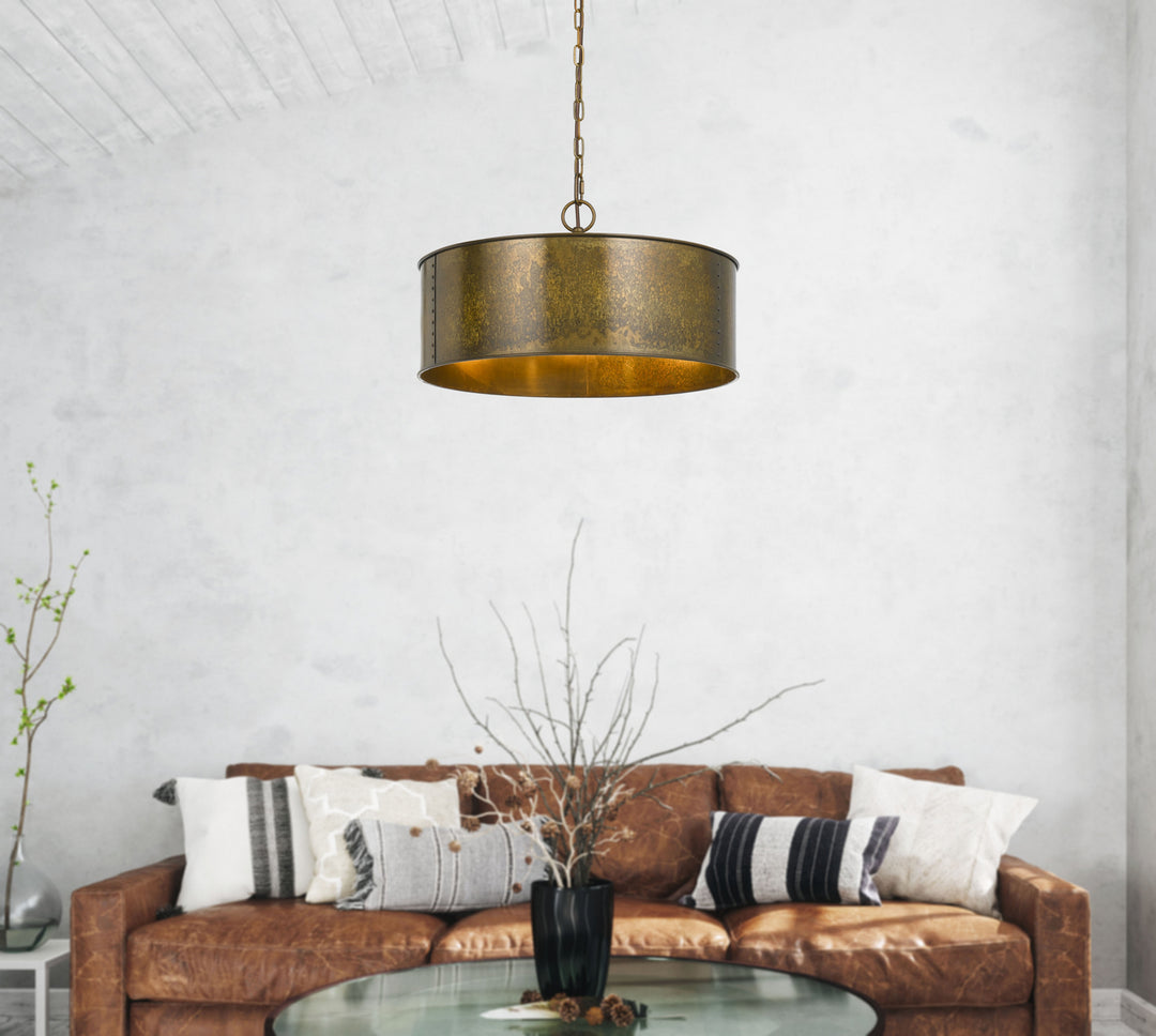 Cal Rochefort FX-3637-3 Pendant Light - Distress Gold