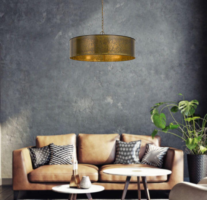 Cal Rochefort FX-3637-5 Pendant Light - Distress Gold