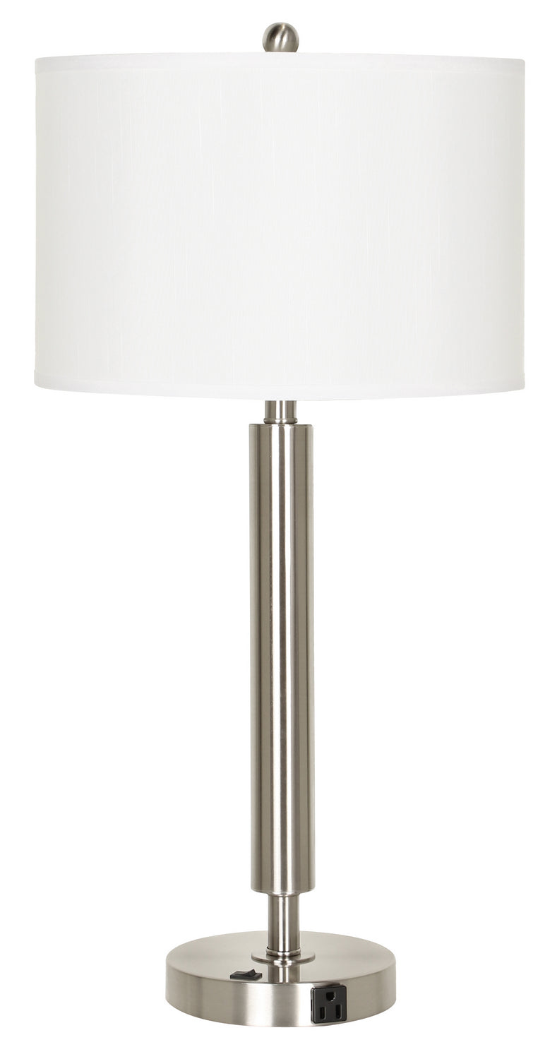 Cal Lighting LA-2004NS-1RBS Hotel One Light Table Lamp Lamp Pewter, Nickel, Silver