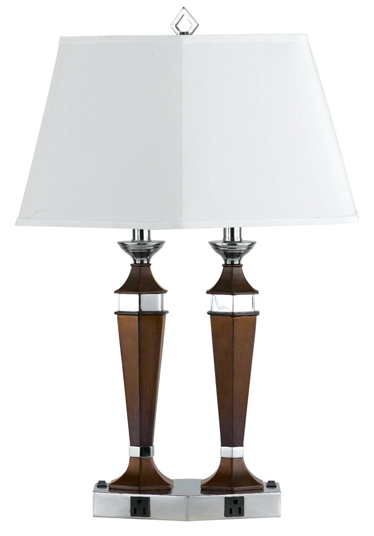 Cal Lighting LA-694DK-2R Hotel Two Light Desk Lamp Lamp Pewter, Nickel, Silver