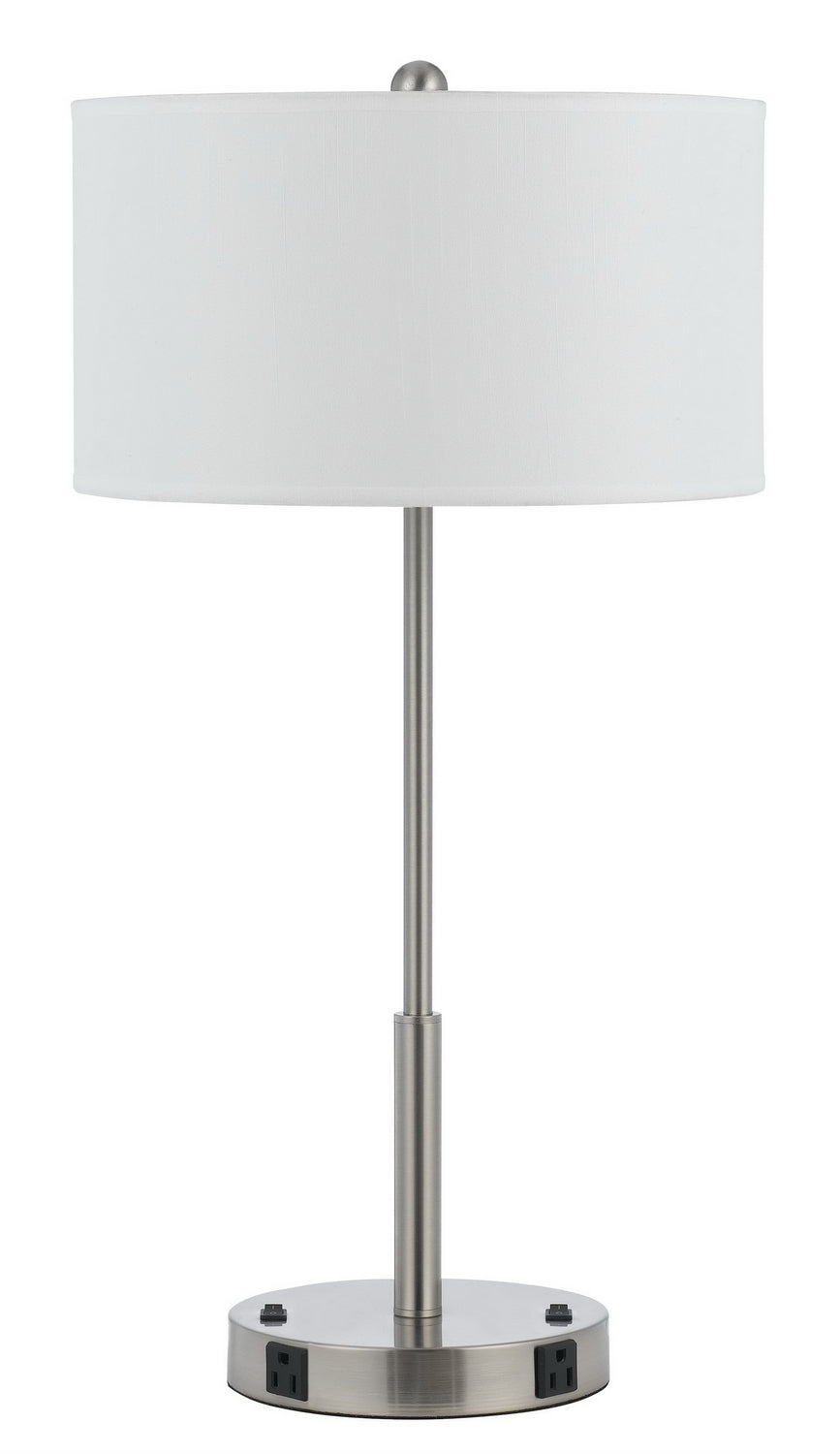 Cal Lighting LA-8019NS-2-BS Hotel Two Light Table Lamp Lamp Pewter, Nickel, Silver