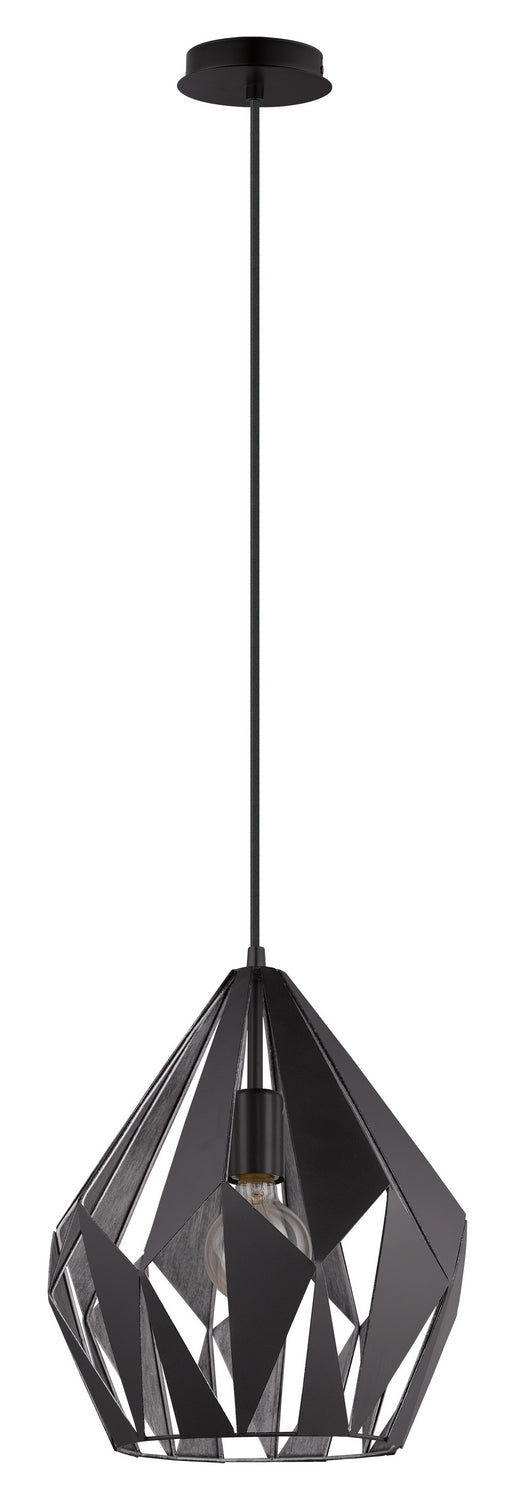 Eglo Carlton 1 49255A Pendant Light - Black & Silver
