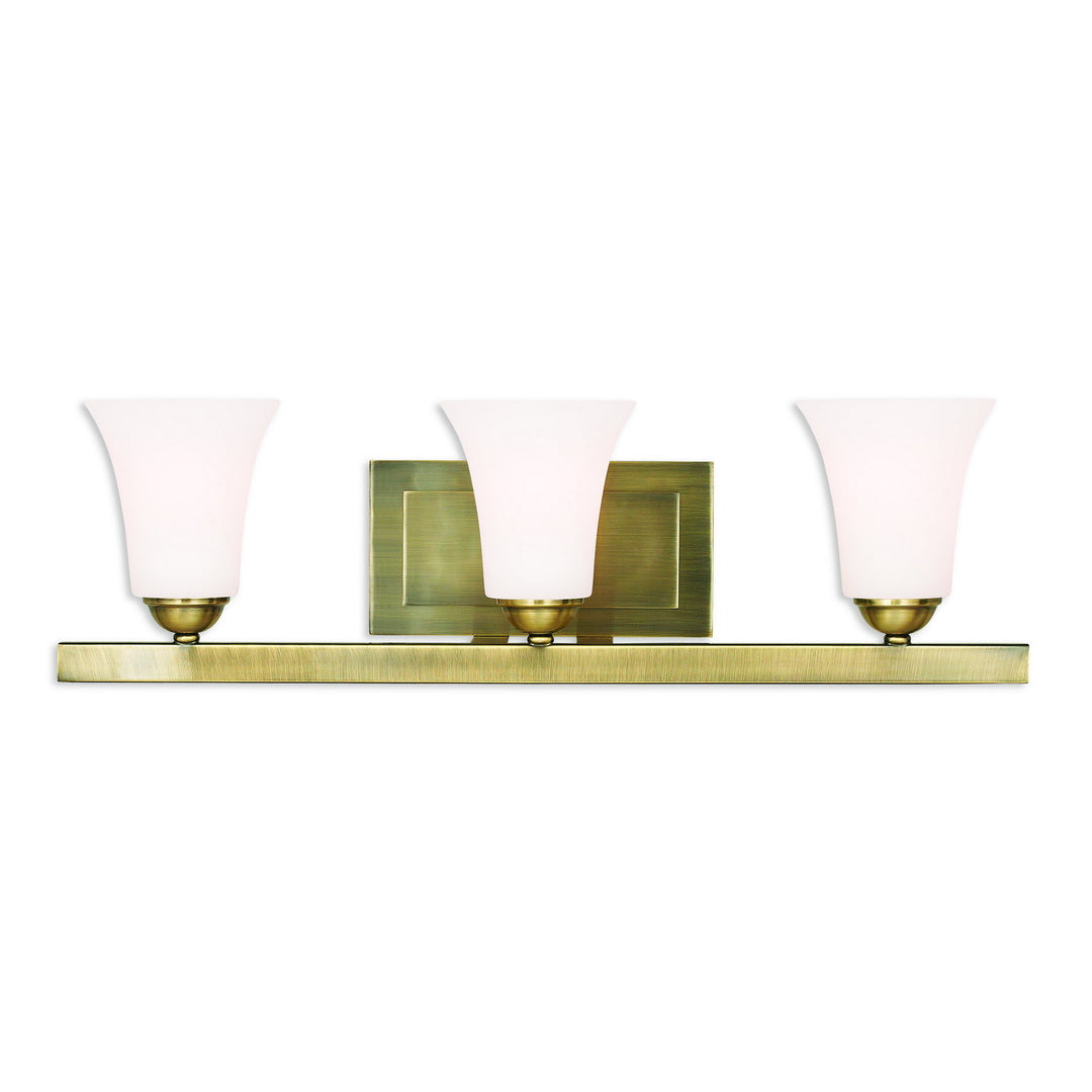 Livex Ridgedale 6493-01 Bath Vanity Light 26 in. wide - Antique Brass