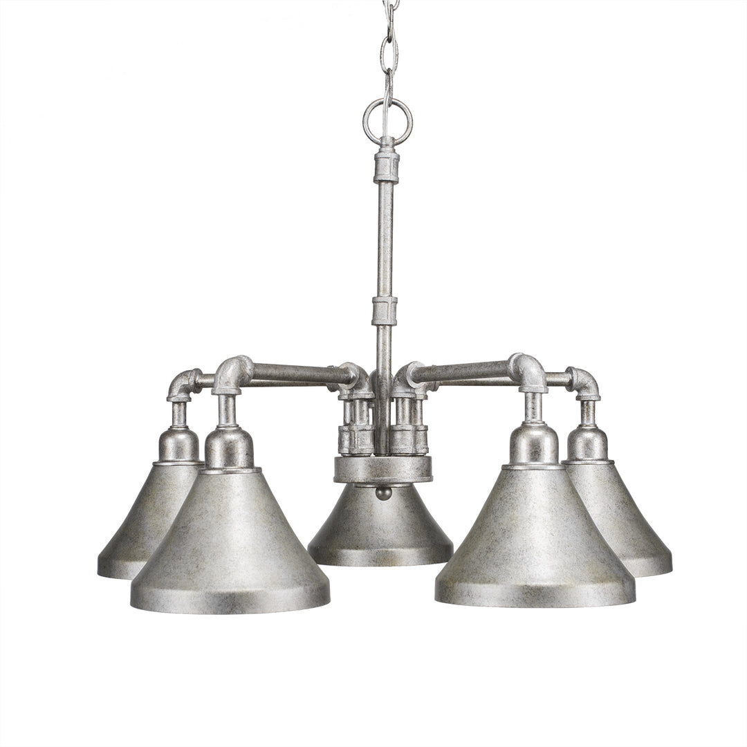 Toltec Vintage 285-as-410 Chandelier Light - Aged Silver