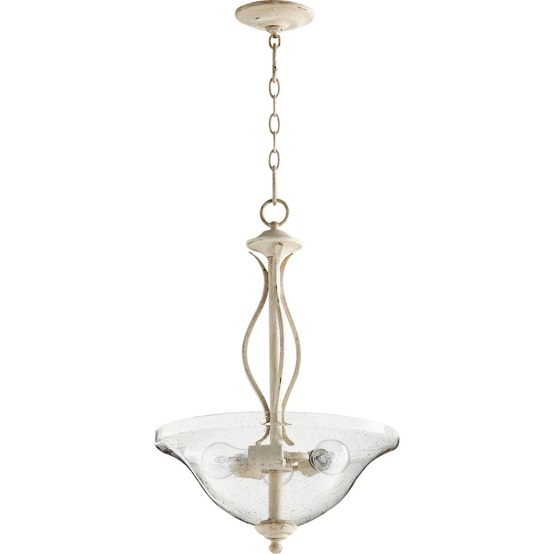 Quorum Spencer 8110-3-170 Pendant Light - Persian White w/ Clear/Seeded