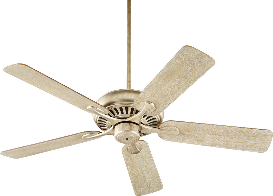 Quorum Pinnacle 91525-60 Ceiling Fan 52 in. - Aged Silver Leaf, Walnut/Weathered Oak