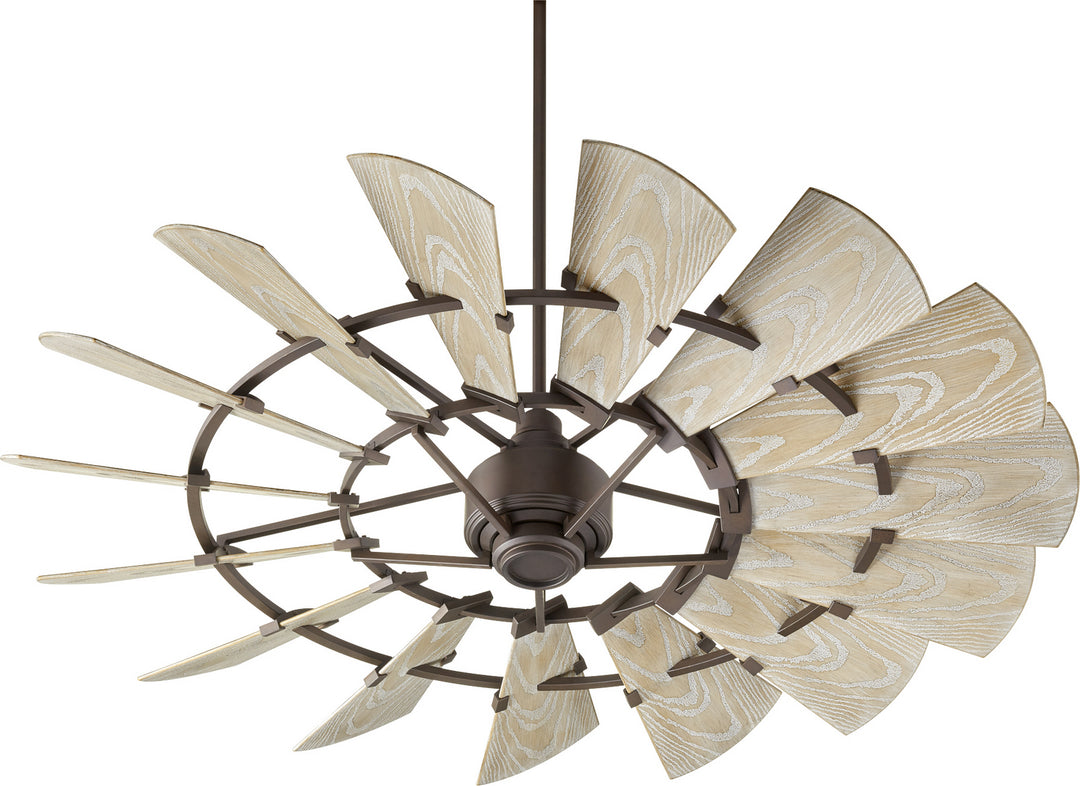 Quorum Windmill 196015-86 Ceiling Fan - Oiled Bronze, Weathered Oak