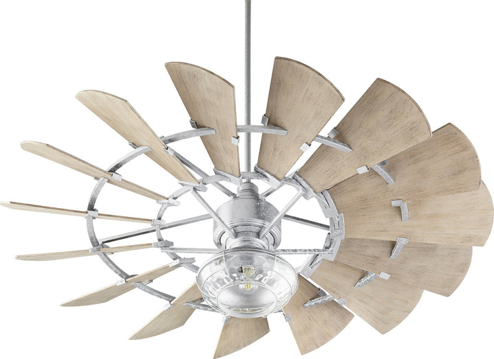 Quorum Windmill 196015-9 Ceiling Fan - Galvanized, Weathered Oak