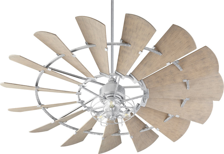 Quorum Windmill 197215-9 Ceiling Fan - Galvanized, Weathered Oak