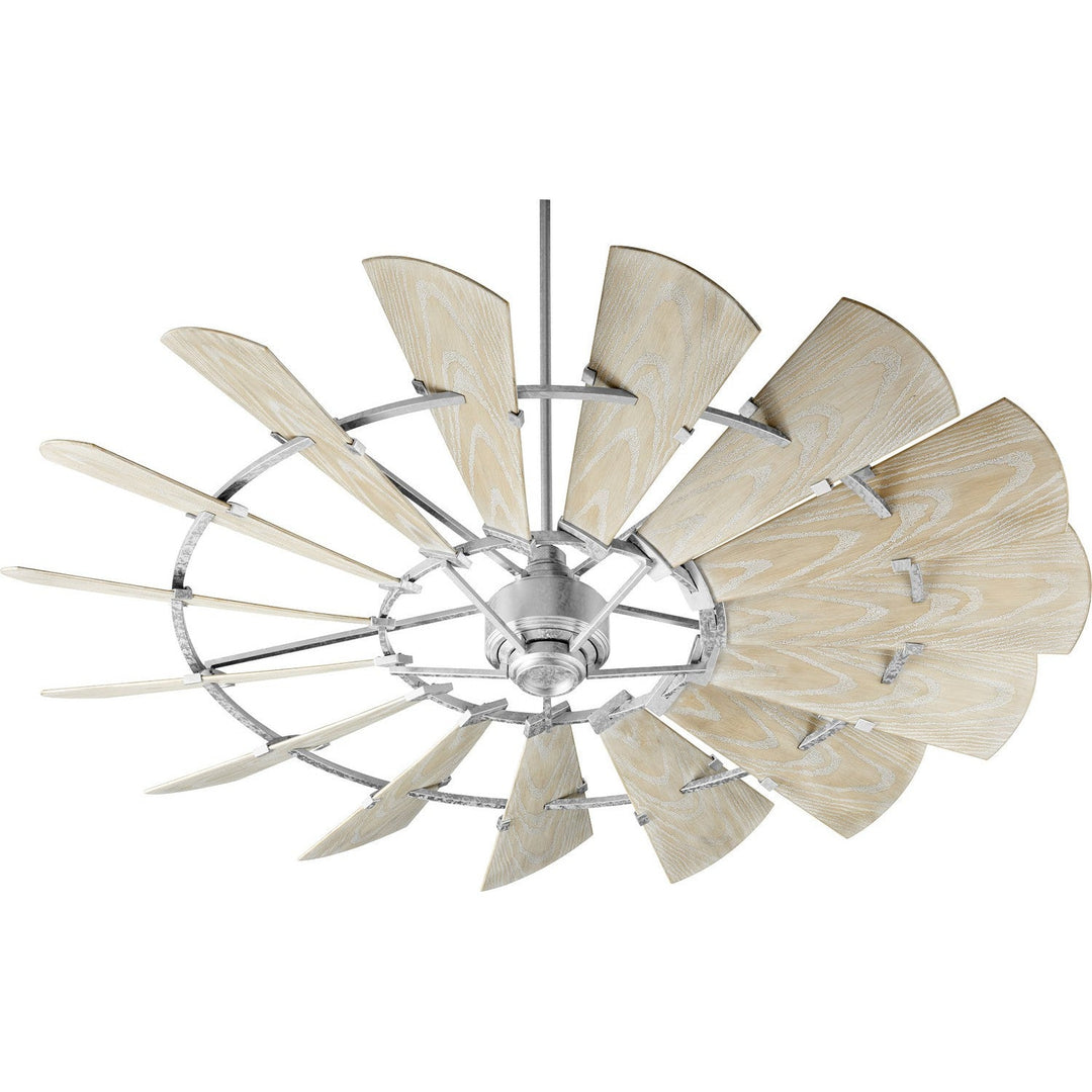 Quorum Windmill 197215-9 Ceiling Fan - Galvanized, Weathered Oak