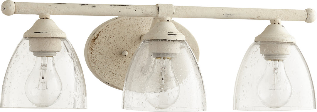 Quorum Brooks 5150-3-70 Bath Vanity Light 21 in. wide - Persian White W/ Clear/Seeded