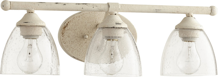 Quorum Brooks 5150-3-70 Bath Vanity Light 21 in. wide - Persian White W/ Clear/Seeded