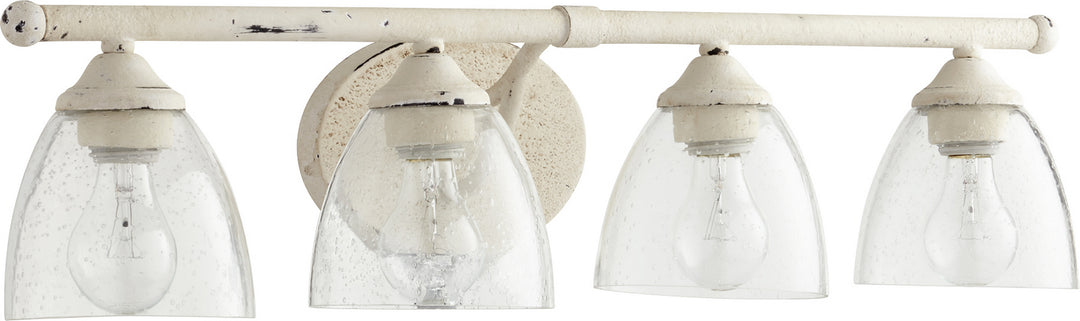 Quorum Brooks 5150-4-70 Bath Vanity Light 30 in. wide - Persian White W/ Clear/Seeded