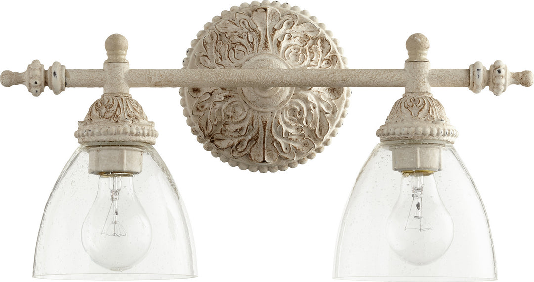 Quorum 5257 Vanities 5257-2-70 Bath Vanity Light 18 in. wide - Persian White W/ Clear/Seeded