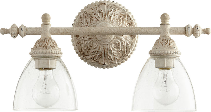 Quorum 5257 Vanities 5257-2-70 Bath Vanity Light 18 in. wide - Persian White W/ Clear/Seeded