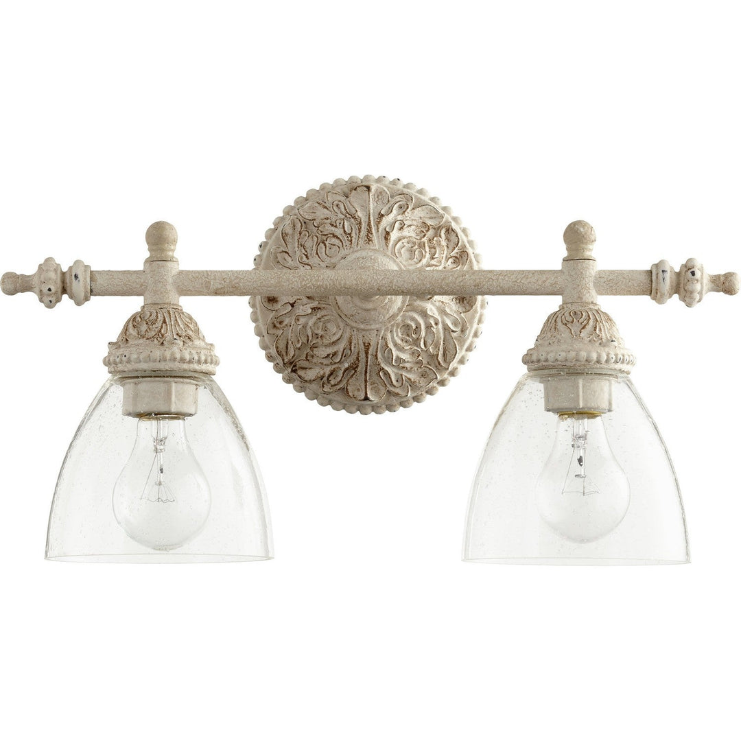 Quorum 5257 Vanities 5257-2-70 Bath Vanity Light 18 in. wide - Persian White W/ Clear/Seeded
