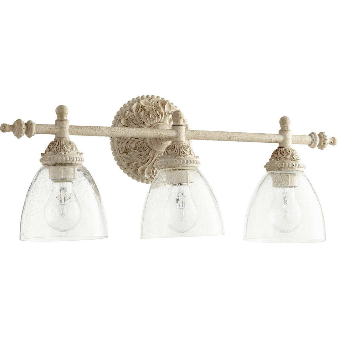 Quorum 5257 Vanities 5257-3-70 Bath Vanity Light 24 in. wide - Persian White W/ Clear/Seeded