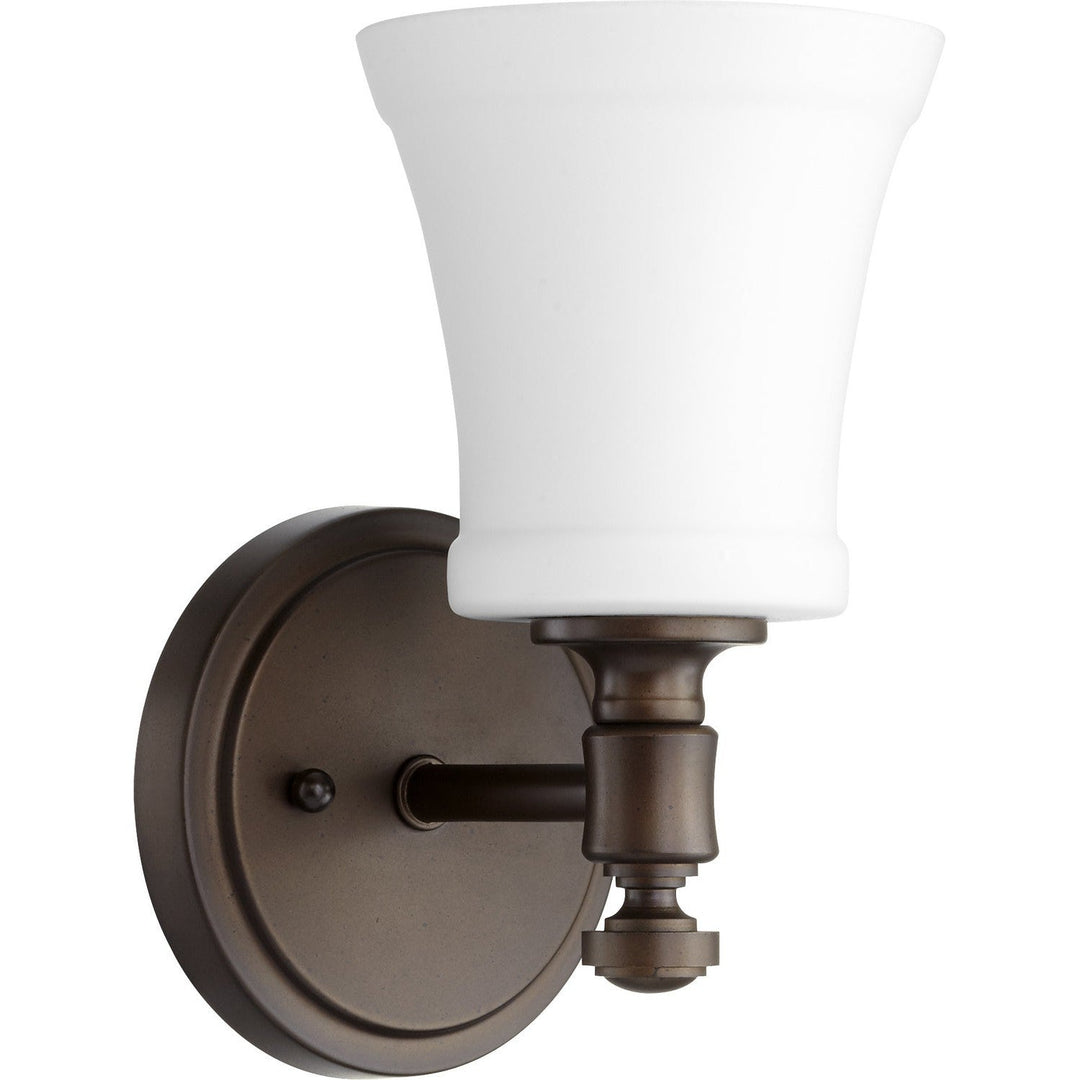 Quorum Rossington 5422-1-186 Wall Sconce Light - Oiled Bronze W/ Satin Opal