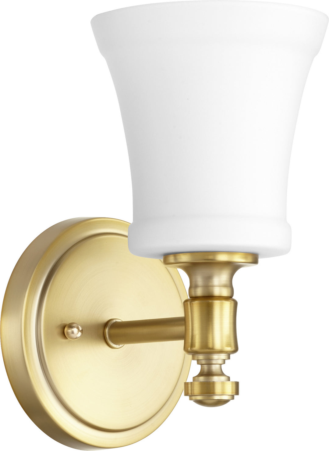 Quorum Rossington 5422-1-80 Wall Sconce Light - Aged Brass W/ Satin Opal