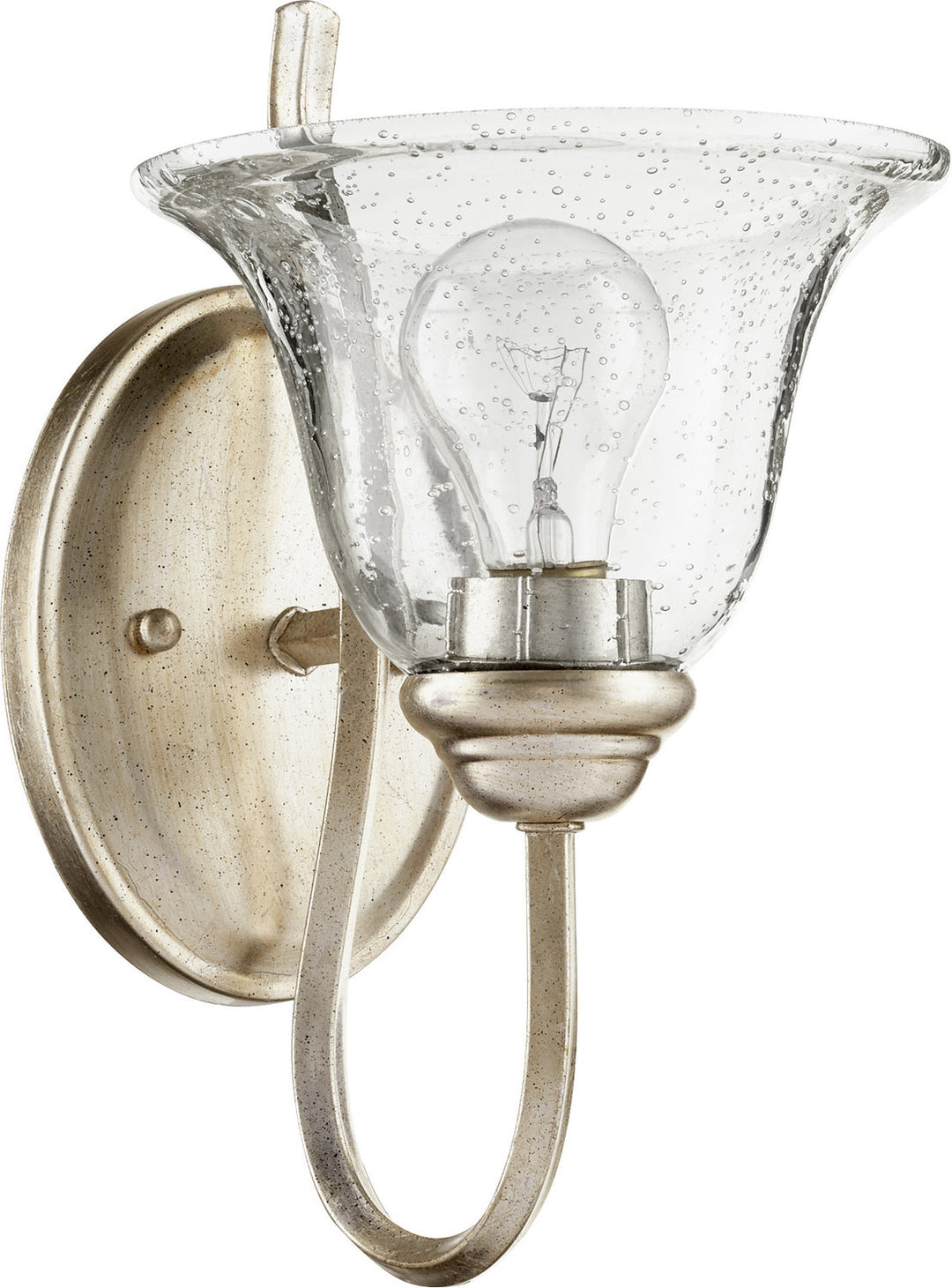 Quorum Spencer 5510-1-60 Wall Sconce Light - Aged Silver Leaf W/ Clear/Seeded