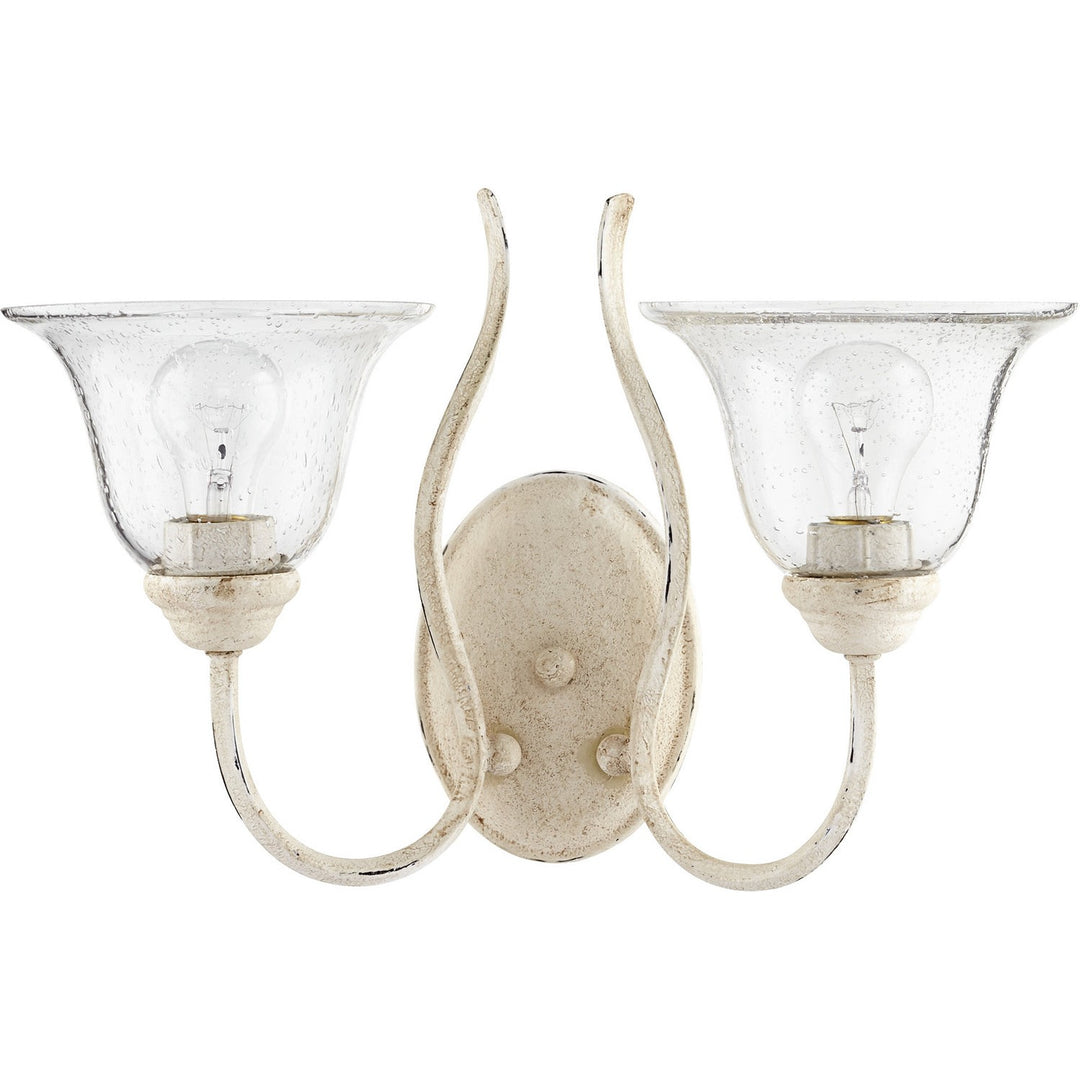 Quorum Spencer 5510-2-170 Wall Sconce Light - Persian White w/ Clear/Seeded