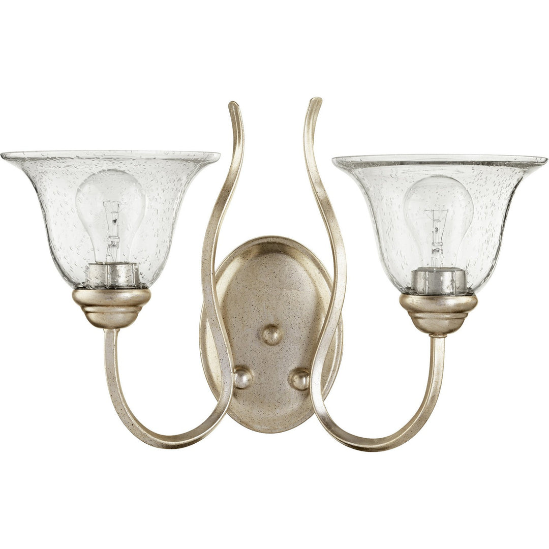 Quorum Spencer 5510-2-60 Wall Sconce Light - Aged Silver Leaf w/ Clear/Seeded