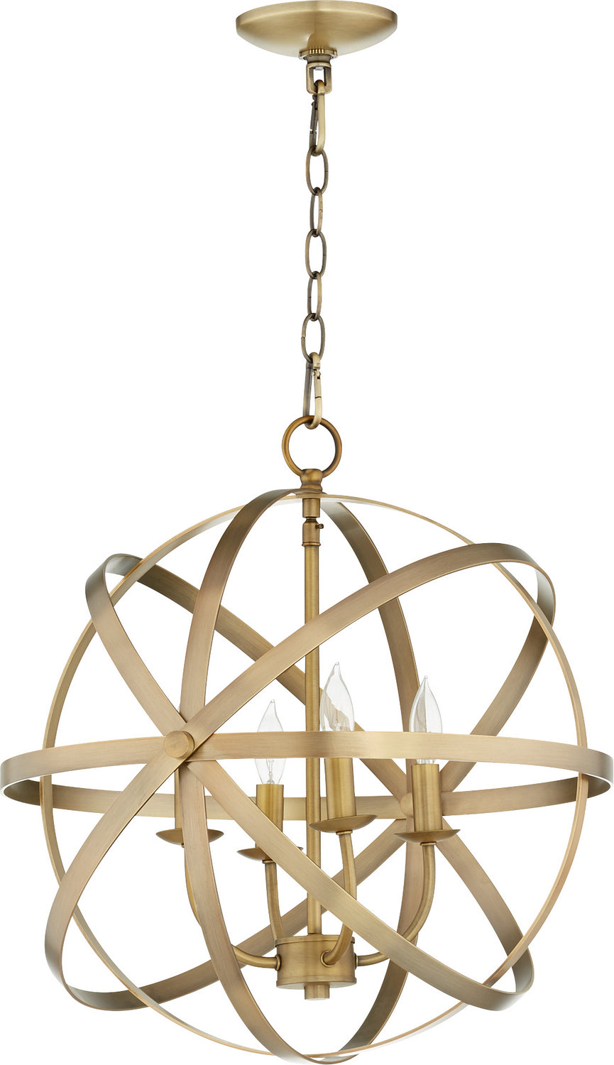 Quorum Celeste 6009-4-80 Chandelier Light - Aged Brass