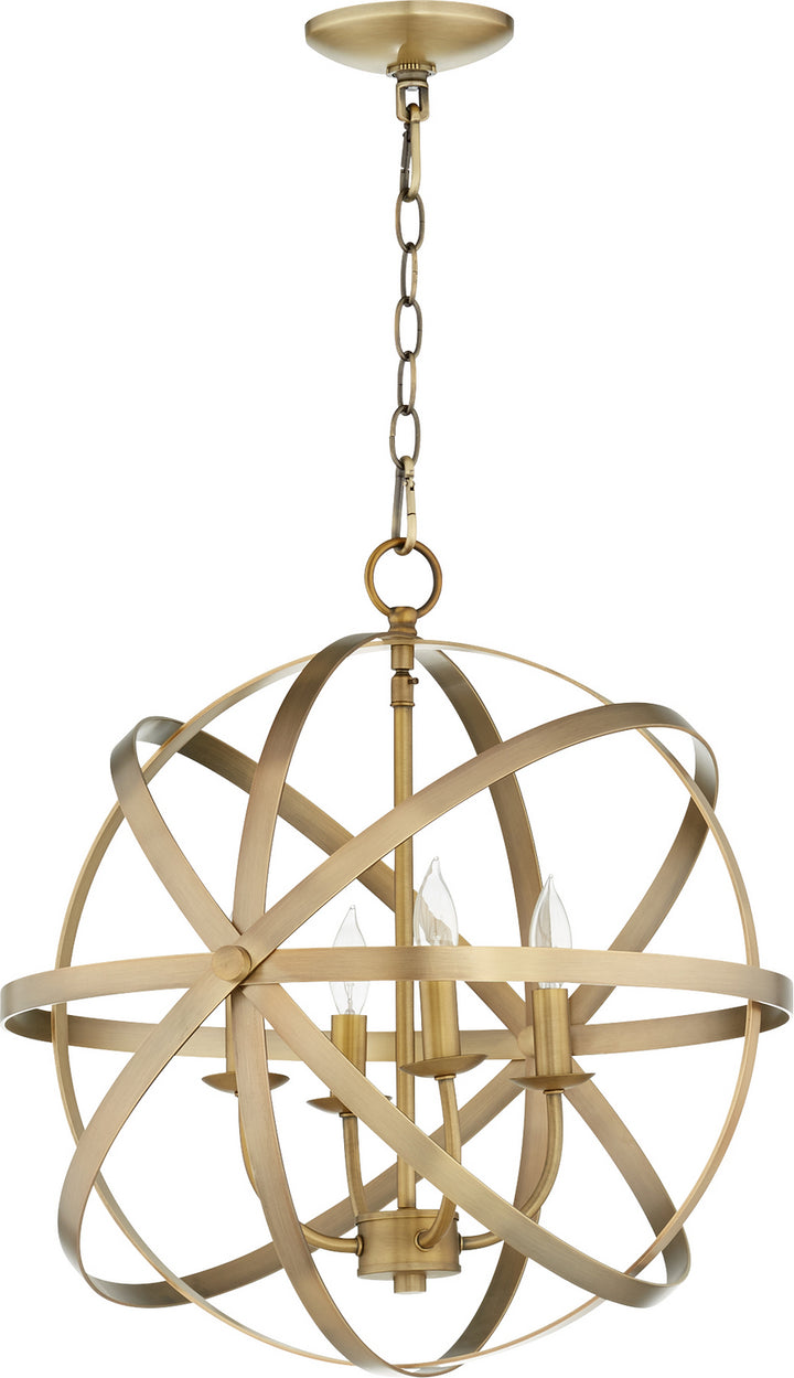 Quorum Celeste 6009-4-80 Chandelier Light - Aged Brass
