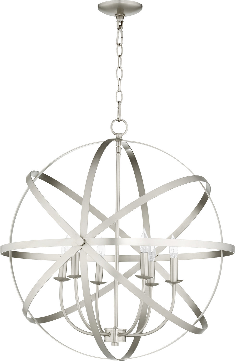 Quorum Celeste 6009-6-65 Chandelier Light - Satin Nickel