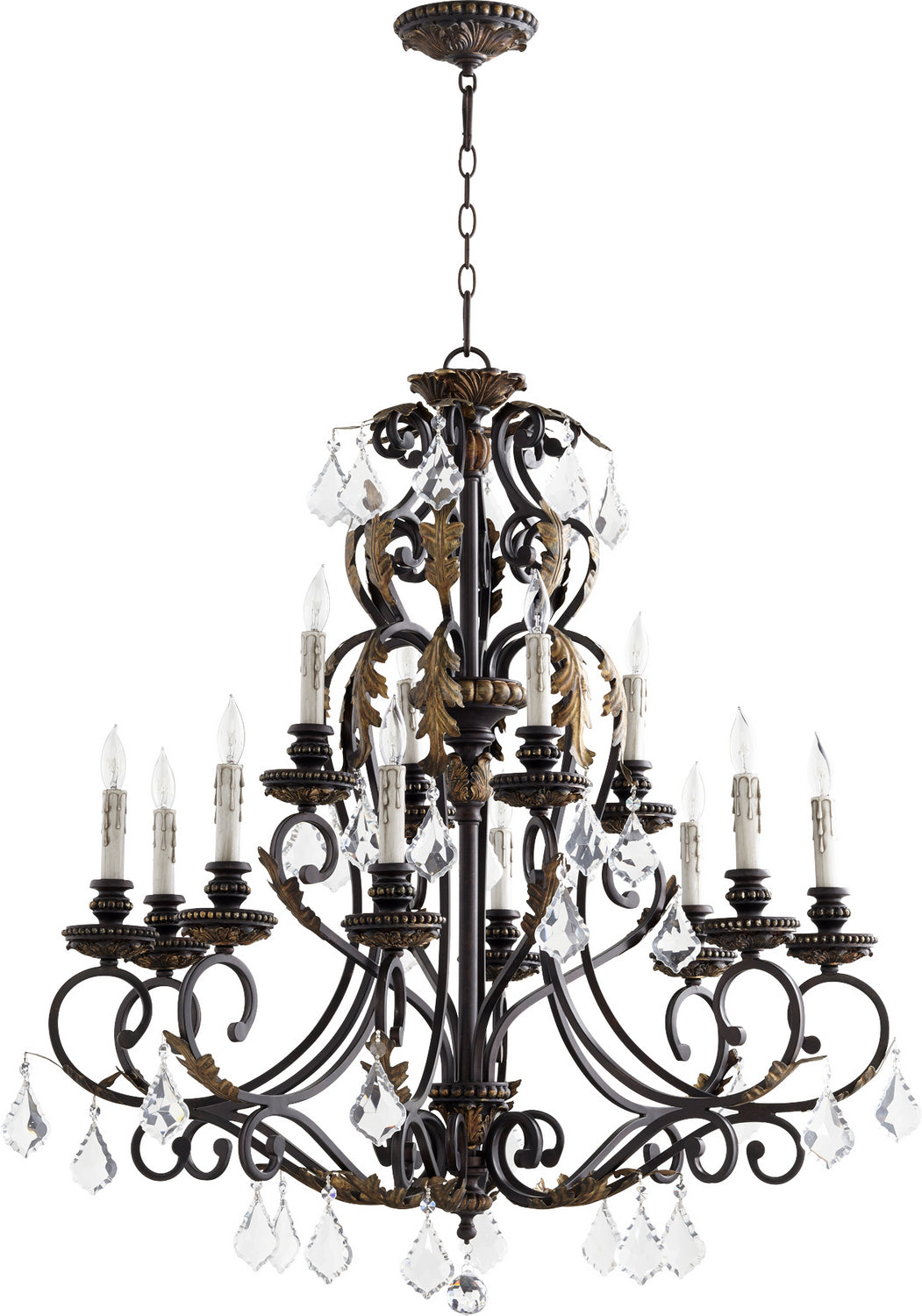 Quorum Rio Salado 6157-12-44 Chandelier Light - Toasted Sienna With Mystic Silver