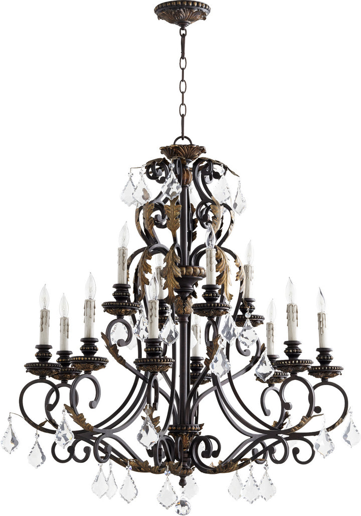 Quorum Rio Salado 6157-12-44 Chandelier Light - Toasted Sienna With Mystic Silver